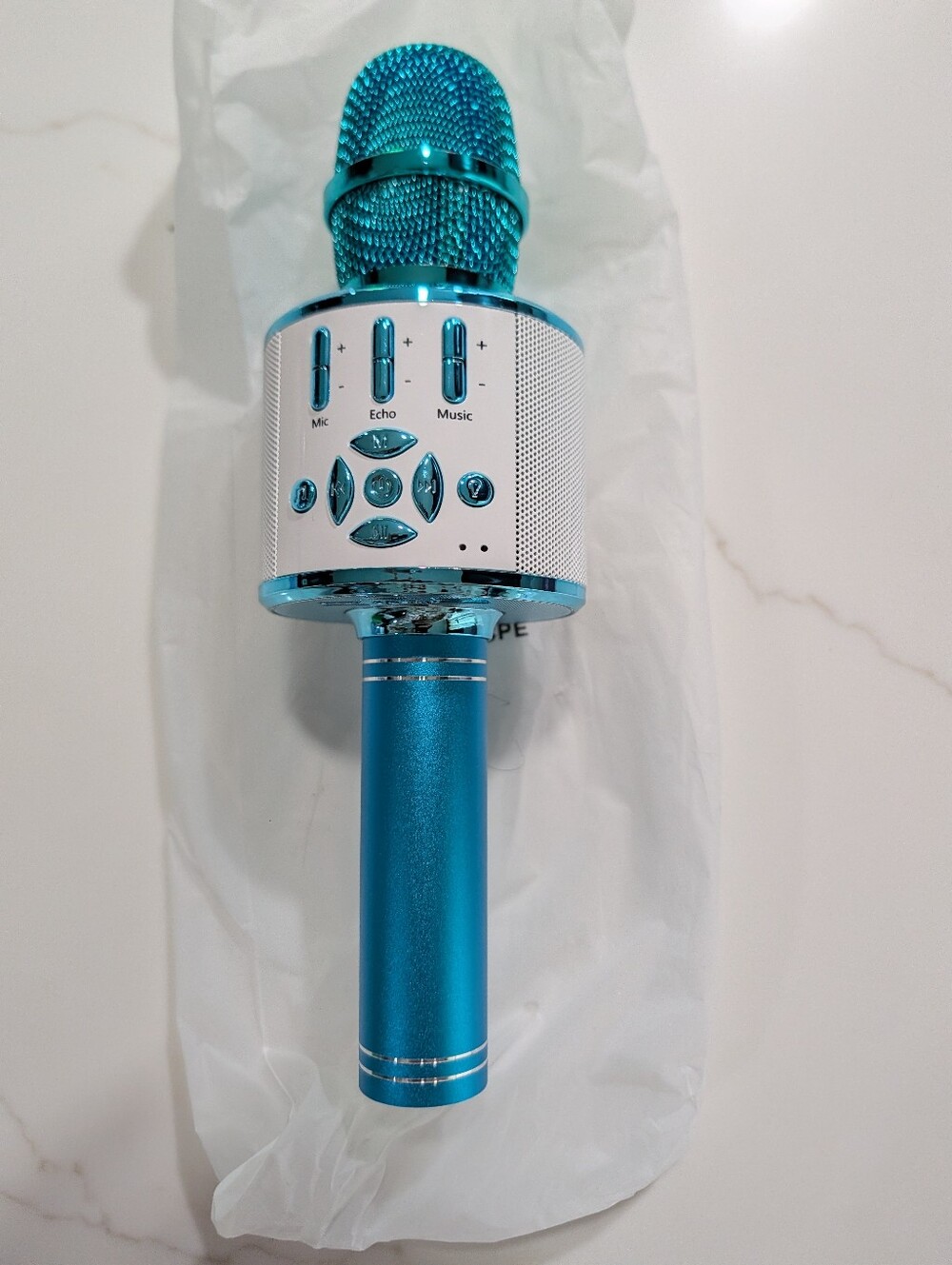 Wireless Karaoke Microphone Bluetooth Handheld - Blue {NEVER USED}